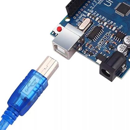 Imagem de Placa Compatível Arduíno Uno R3 Atmega328 + Cabo Usb Com Nfe