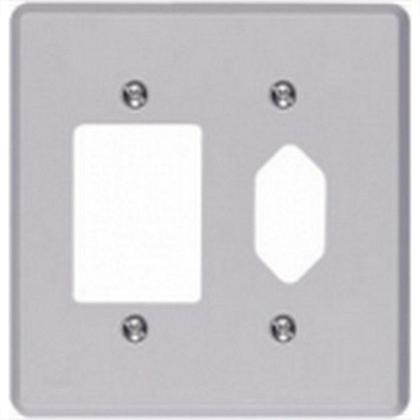 Imagem de Placa Conjunto Ilumi Cinza 4X4 - 3 Interruptores + 1Tomada - Kit C/10 Pecas