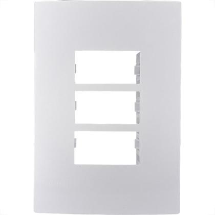 Imagem de Placa Conjunto Ilumi I9-Inove Branco 4X2 3 Modulos Separados Horizontais Com Suporte - 96100