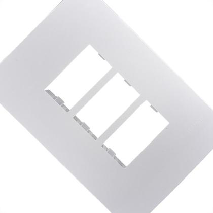 Imagem de Placa Conjunto Ilumi I9-Inove Branco 4X2 3 Modulos Separados Horizontais Com Suporte - 96100