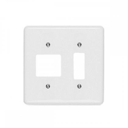 Imagem de Placa Conjunto Ilumi Stylus Branco 4X4 - 1 Interruptor Vertical + 2 Horizontais