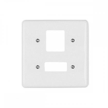 Imagem de Placa Conjunto Ilumi Stylus Branco 4X4 - 1 Interruptor Vertical + 2 Horizontais