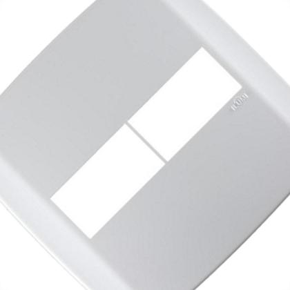 Imagem de Placa Conjunto Modular Slim 4X4 - 1 Modulo + 1Modulo Separados Horizontais Branca 8306