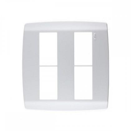 Imagem de Placa Conjunto Modular Slim 4X4 - 2 Modulos + 2 Modulos Separados Branca 8307