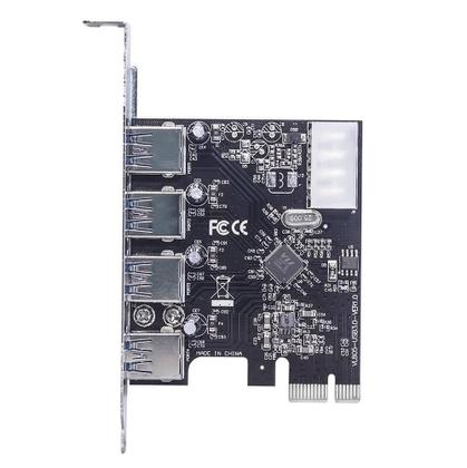 Imagem de Placa Controladora Pci Express 1x Pci-E Com 4 Portas USB 3.0 Dp-43