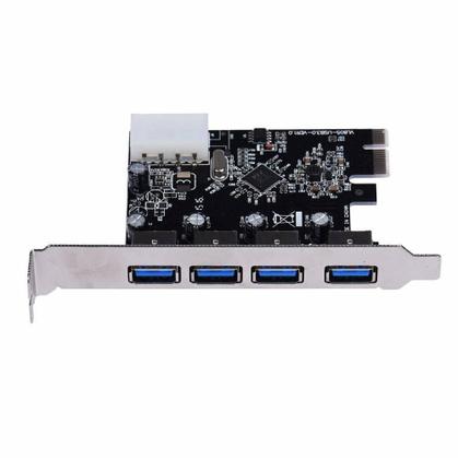 Imagem de Placa Controladora Pci Express 1x Pci-E Com 4 Portas USB 3.0 Dp-43