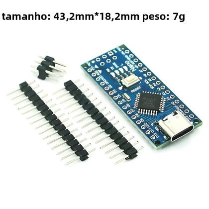 Imagem de Placa Controladora Tipo-C Micro USB CH340 Nano 3.0 ATmega328P Compatível Com Arduino Nano V3.0