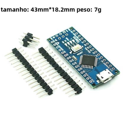 Imagem de Placa Controladora Tipo-C Micro USB CH340 Nano 3.0 ATmega328P Compatível Com Arduino Nano V3.0