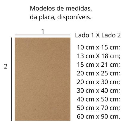 Imagem de Placa cru mdf HDF 30cmx40cm 3mm de espessura colagem artesanato 10 unidades