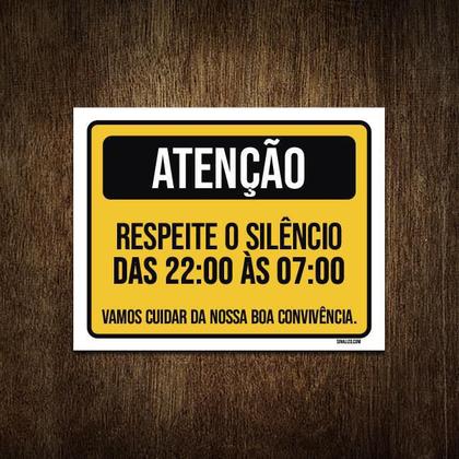 Imagem de Placa Cuidado Respeite O Silêncio Boa Convivência 27X35