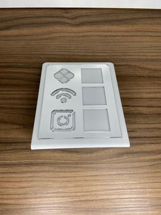 Imagem de Placa De Acrilico Pix Com 3 Qr Code Branco E Prata Wi Fi