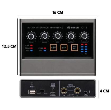 Imagem de Placa de Áudio Interface MXT MX-A16 USB p/ Home Studio