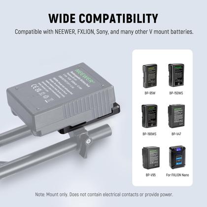 Imagem de Placa de bateria de montagem em V Neewer Mini com 1/4 de rosca PS005