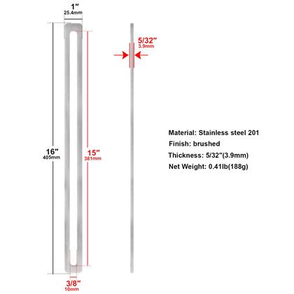 Imagem de Placa de conserto Fanmao Aço Inoxidável 16x1cm 4 unidades