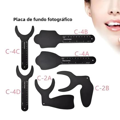 Imagem de Placa de Contraste Dentária para Autoclave - 6 Tamanhos - Fundo Preto e Durável