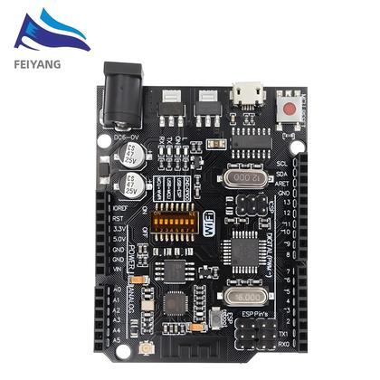 Imagem de Placa De Desenvolvimento Arduino UNO R3 ATmega328P CH340G Com Conector De Pinos Retos E Cabo