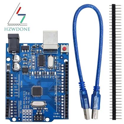 Imagem de Placa de Desenvolvimento Arduino Uno R3 com Atmega328p - Cabo Pin Header Incluso