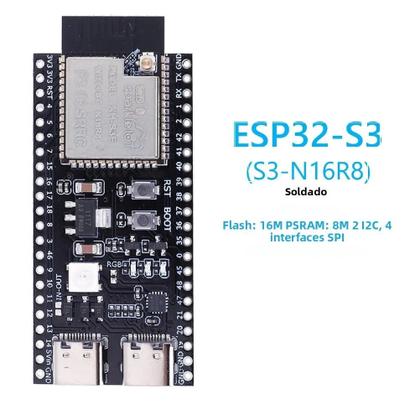 Imagem de Placa De Desenvolvimento ESP32-S3 Módulo Wifi 2.4G Tipo-C 44Pin 8M PSRAM Para Arduino ESP IDF