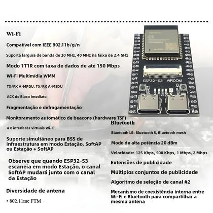 Imagem de Placa De Desenvolvimento ESP32-S3 N16R8 Módulo De Câmera Wifi BT 2.4G OV2640 OV5640 8MB PSRAM 16MB