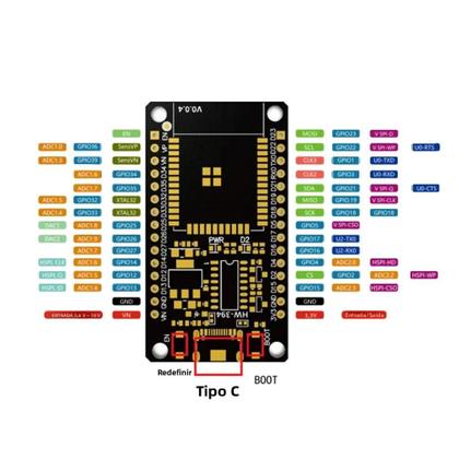 Imagem de Placa De Desenvolvimento ESP32 WROOM-32 Módulo Sem Fio WiFi Bluetooth Micro USB Tipo-C Ultra Baixo