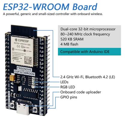 Imagem de Placa de desenvolvimento FREENOVE ESP32-WROOM 240MHz Wireless