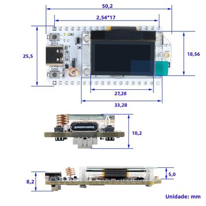 Imagem de Placa De Desenvolvimento LoRa32 V3 ESP32 868-915MHz Com Display OLED, Kit LoRa ESP32S3 WIFI BT