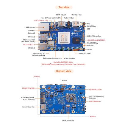 Imagem de Placa de desenvolvimento Orange Pi 5 Max 8GB RAM LPDDR5 8K Video