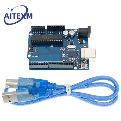 Imagem de Placa De Desenvolvimento UNO R3 ATMEGA328P CH340 ATEGA16U2 Compatível Com Arduino Proto Shield Placa