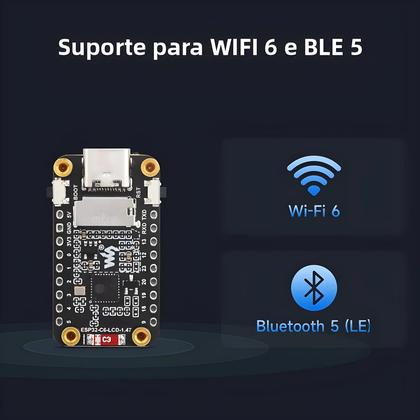 Imagem de Placa De Desenvolvimento Waveshare ESP32-C6 Com Display De 1.47 Polegadas, RISC-V, WiFi 6, BT, LCD