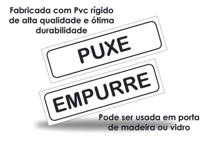 Imagem de Placa de Identificação Puxe Empurrre Sinalização Indicação Portão