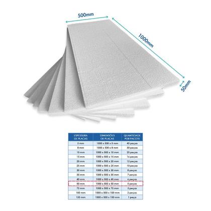 Imagem de Placa de Isopor Termo Acústica 50 mm 5 Unidades