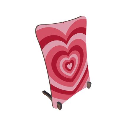 Imagem de Placa de Mesa Curvo coração rosa e vermelho