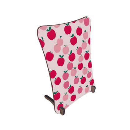 Imagem de Placa de Mesa Curvo Maçãs vermelhas e rosa fundo rosa