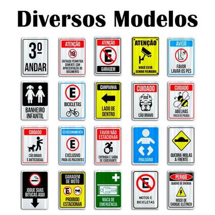 Imagem de Placa de Metal Portao abre para fora 30cmx20cm