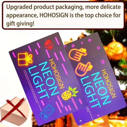 Imagem de Placa de néon decorativa HOHOSIGN 40x20 cm azul alimentada por USB