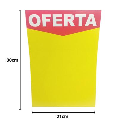 Imagem de Placa de Oferta Preço Mercado 21x30cm Pacote 10 Unidades Papel Cartão Impressão Offset