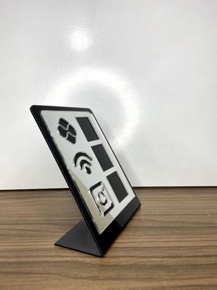 Imagem de Placa De Pagamento Pix Acrílico Com 3 Qr Code PRETO E PRATA