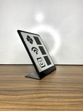 Imagem de Placa De Pagamento Pix Acrílico Com 3 Qr Code PRETO E PRATA