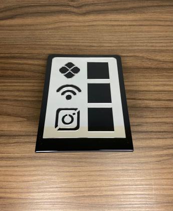 Imagem de Placa De Pagamento Pix Acrílico Com 3 Qr Code PRETO E PRATA