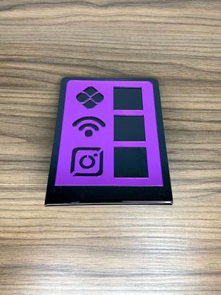 Imagem de Placa De Pagamento Pix Acrílico Com 3 Qr Code PRETO E ROXO