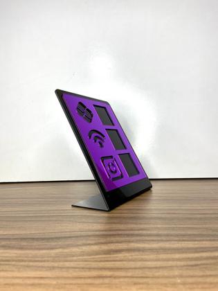 Imagem de Placa De Pagamento Pix Acrílico Com 3 Qr Code PRETO E ROXO