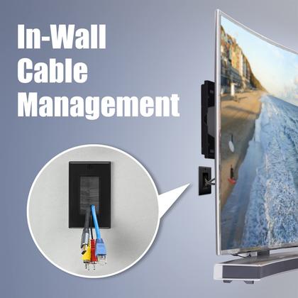 Imagem de Placa de parede Brush Wall Plate VCE UL Listed Cable Pass Through, pacote com 2 unidades, preta