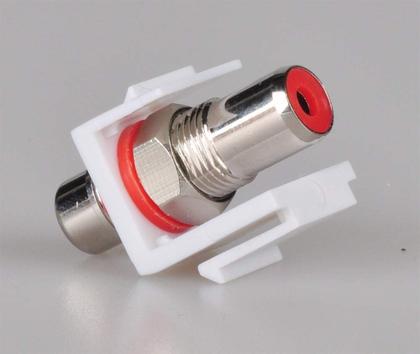 Imagem de Placa de parede HTTX White RCA de 2 portas com Keystone F/F removível