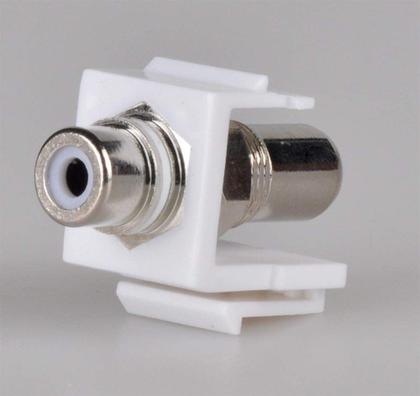 Imagem de Placa de parede HTTX White RCA de 2 portas com Keystone F/F removível