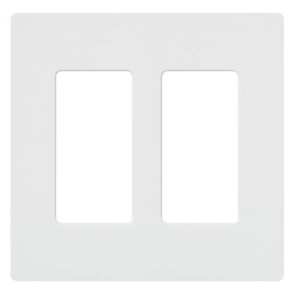 Imagem de Placa de parede Lutron Claro 2 Gang Decorator branca (pacote com 3)