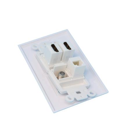 Imagem de Placa de parede RiteAV 2 x HDMI, 1 x Ethernet Cat5e, 1 x cabo coaxial