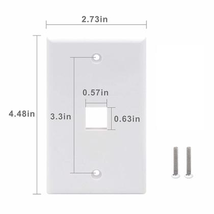 Imagem de Placa de parede VCE de 1 porta Keystone, listada pela UL, branca (pacote com 10)