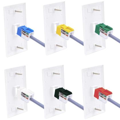 Imagem de Placa de parede VCE de 1 porta Keystone, listada pela UL, branca (pacote com 10)