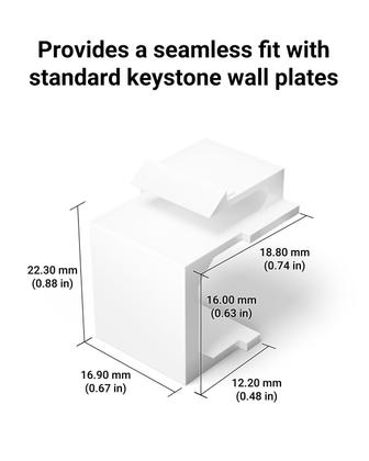 Imagem de Placa de parede VCE Keystone Jack Inserts, pacote com 50 unidades brancas