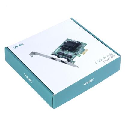 Imagem de Placa de rede dual port 10/100/1000 pci-e com suporte low profile prv2p1000e